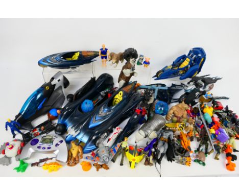 Hasbro - Corgi - Batman - A collection of figures and vehicles including several Batman items, Wizards Fear Fang figure and o