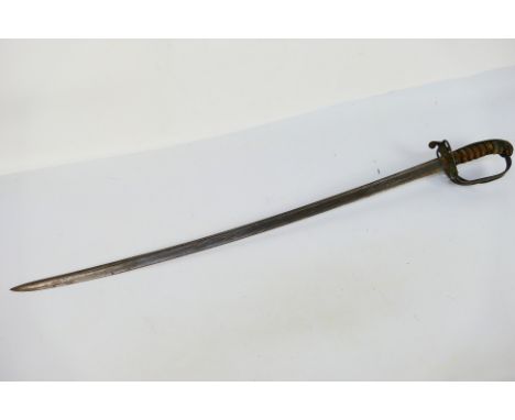 An 1822 pattern infantry sword with 81cm slightly curved pipeback blade. [W]

This lot is not for sale to people under the ag