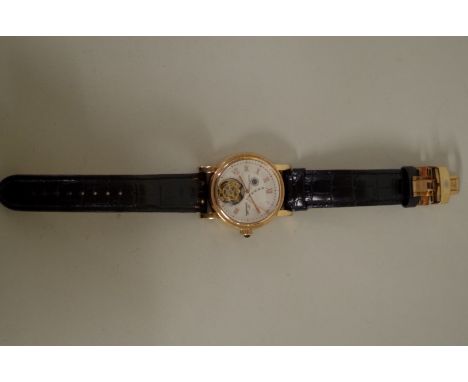 A Constantin Durmont Tourbillon manual wind wristwatch, on leather strap. 