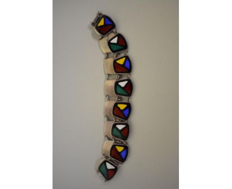 A contemporary Norwegian silver and enamel collar,&nbsp;stamped 925. 