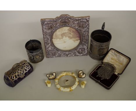 A quantity of silver and other items, to include: a Victorian silver Christening mug, by Henry Wilkinson &amp; Co,&nbsp;Londo