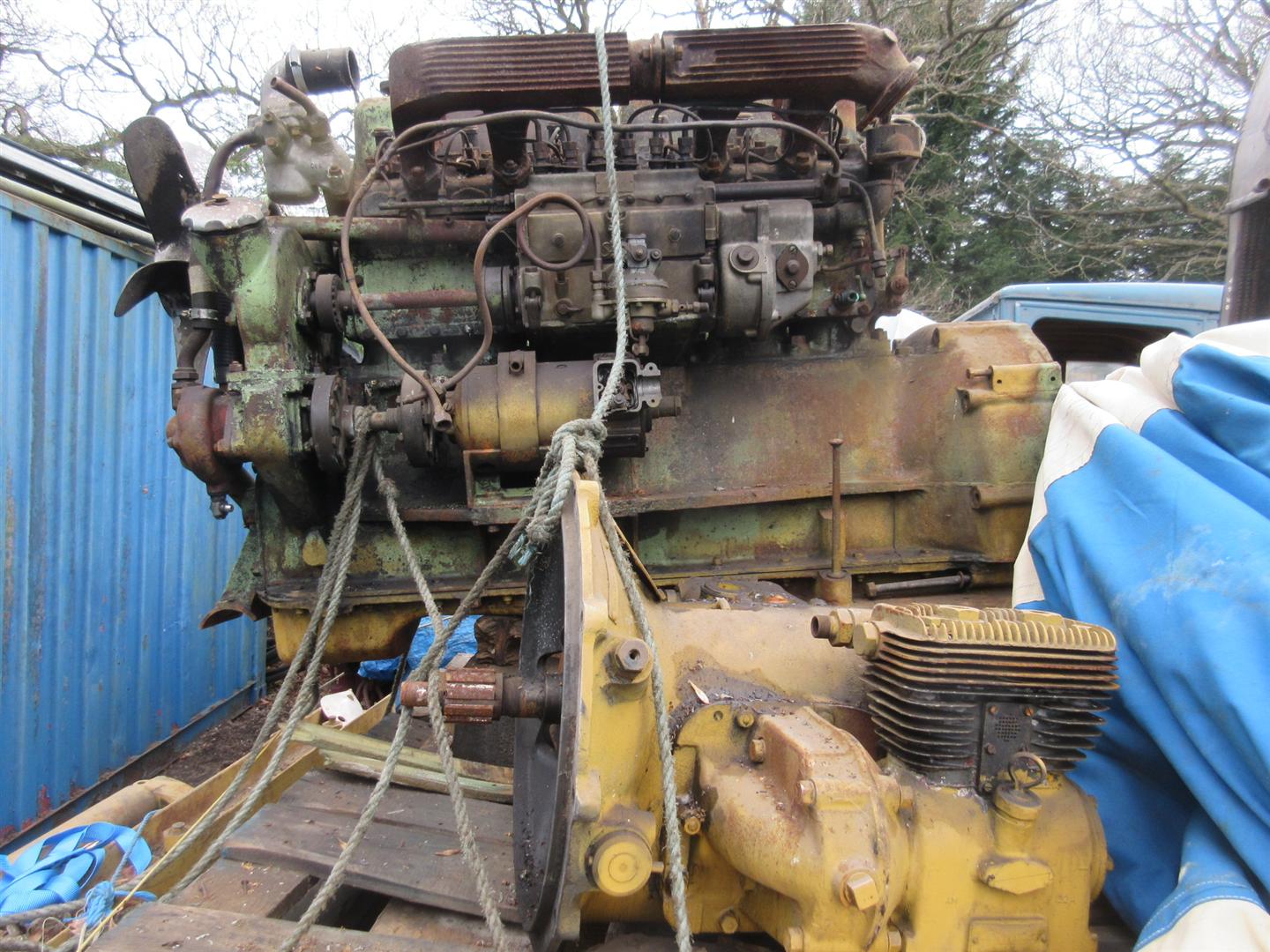 AEC Matador rolling chassis A part earlier restoration with the engine ...