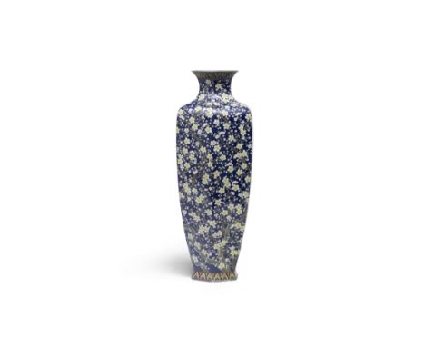 HAYASHI TANIGORO OF NAGOYAA Cloisonné-Enamel Hexagonal Slender Vase Probably Taisho era (1912-1926), early 20th centuryFinely