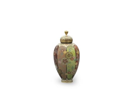 NAMIKAWA YASUYUKI (1845-1927) OF KYOTOA Cloisonné-Enamel Miniature Ovoid Vase Meiji era (1868-1912), late 19th/early 20th cen