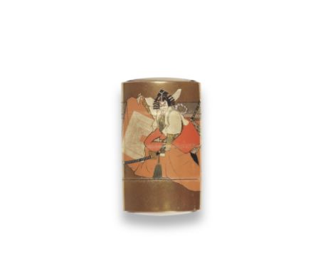 UEMURA ENSHU (BORN 1955)A Gold-Lacquer Three-Case Inro Showa (1926-1989) or Heisei (1989-2019) era, late 20th/early 21st cent