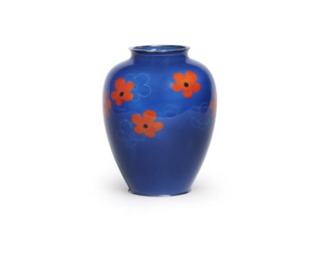 ANDO JUBEI COMPANYA Cloisonné-Enamel Musen Baluster Vase Meiji era (1868-1912), late 19th/early 20th centuryWorked in gilt wi