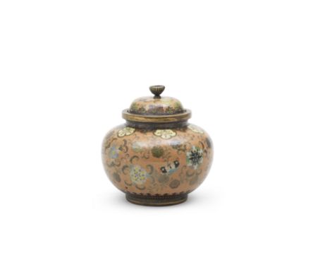 NAMIKAWA YASUYUKI (1845-1927) OF KYOTOA Cloisonné-Enamel Miniature Squat Jar and Cover Meiji era (1868-1912), early 20th cent