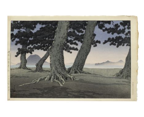 KAWASE HASUI (1883-1957)Showa era (1926-1989), dated 1934An oban yoko-e print, titled along the left  margin Sanuki kaigan Te