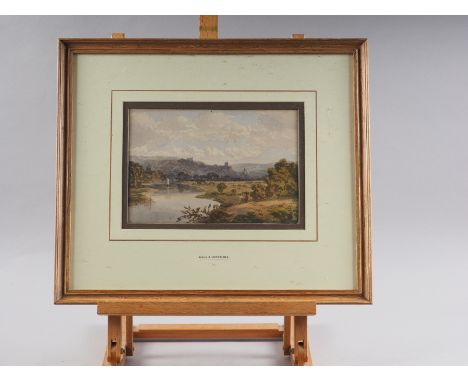 George S Constable: early 19th century watercolours, valley landscape with distant castle and river, 6 1/2" x 9 3/4", in gilt