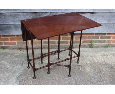 A mahogany spider gate leg table of Georgian design, 30" wide x 11" deep x 28" high 