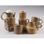 A Midwinter brown glazed "Stonehenge" pattern coffee set