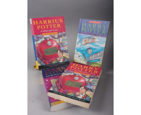 J K Rowling: Harrius Potter et Philosphi Lapis, Latin text, hardback with dust cover and three other Harry Potter paperbacks