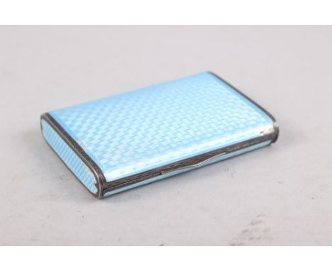 An early 20th century silver gilt and oyster blue guilloche enamel box, 3" long (damages to enamel) 