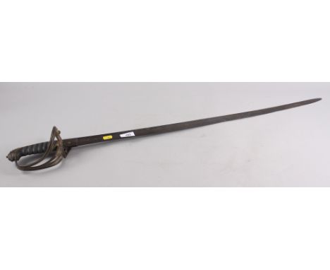 A Wilkinson 1822 pattern Infantry Officer's sword with folding guard section and coat of arms to blade, 37 1/4" overall