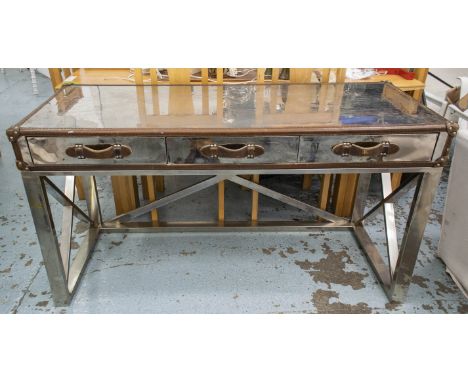 ATTRIBUTED TO ANDREW MARTIN DA GAMA DESK, 81cm H x 152cm x 61cm. (with faults) 