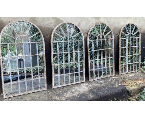 ARCHITECTURAL GARDEN MIRRORS, a set of four. (4) 