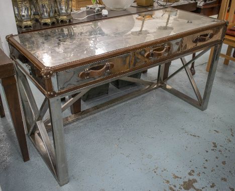 ATTRIBUTED TO ANDREW MARTIN DA GAMA DESK, 81cm H x 152cm x 61cm. (with faults) 