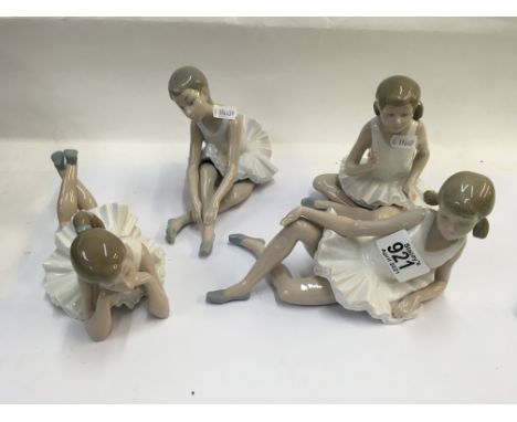 4 NAO porcelain ballet dancers. (1 a/f).