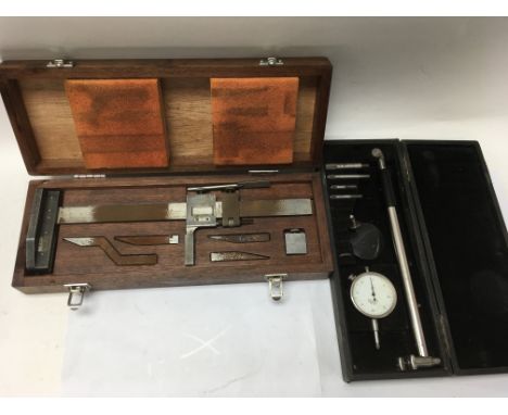 Two boxed Vintage engineering tools. One is a mercer pressure gauge and one is a precision Measuring device. NO RESERVE
