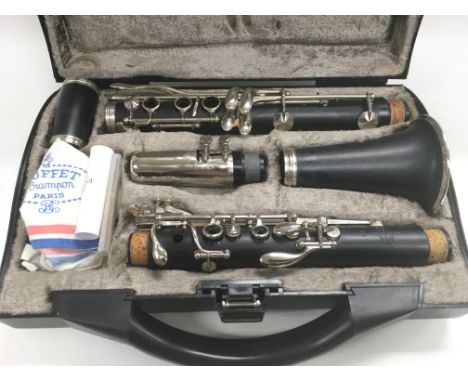 A cased Buffet B12 clarinet.