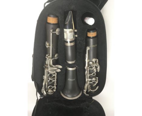 A cased Sonata clarinet.