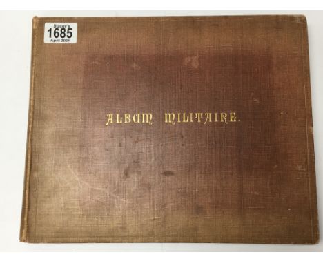 A vintage French Military album possibly mid 19th century. NO RESERVE