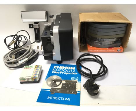 Chinon IQ 4000L Cine Projector and Flectalox 1000 MLA  Movie light with accessories. Complete with original boxes. With instr