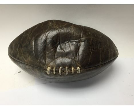A 1930s Vintage leather rugby ball for Old Etonians RUFC - NO RESERVE