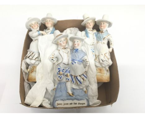 Welsh interest. Three double China figures of Jenny Jones and Ned Morgan