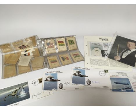 A collection of Kensitas Silk cigarette cards and signed first day covers.