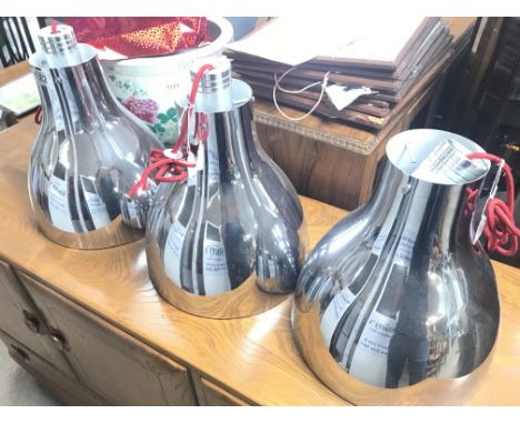 3 Vintage Chrome Lamps.