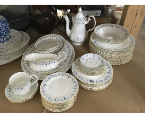 A Royal Albert- Memory Lane dinner service, comprising coffee pot, dinner plates, side plates, bowls, large platters, gravy b