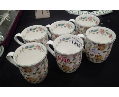 Six new Minton Haddon Hall mugs 