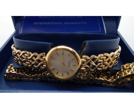 Ladies gold plated Rotary wristwatch with matching bracelet 