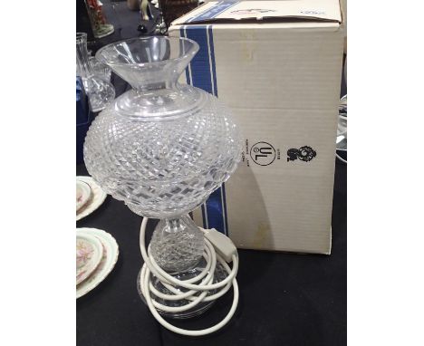 Waterford Crystal table lamp in original card box H: 35.5 cmCondition Report: No cracks, chips or visible restoration. P&P to