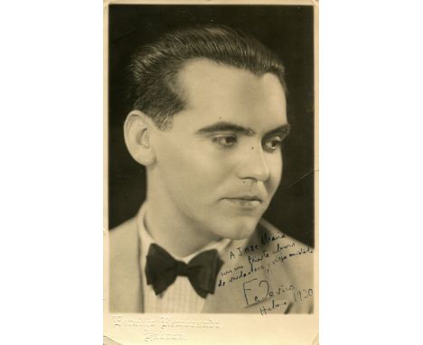 GARCIA LORCA FEDERICO: (1898-1936) Spanish Poet &amp; Dramatist. An iconic figure of the Spanish literature. An extremely rar