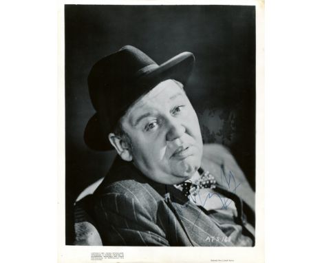 LAUGHTON CHARLES: (1899-1962) British actor, Academy Award winner. A good vintage signed 8 x 10 photograph of Laughton in a h