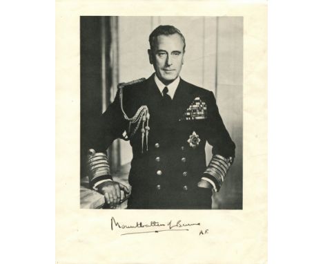 MOUNTBATTEN LOUIS: (1900-1979) British Admiral of World War II, later serving as the last Viceroy of India of British India (