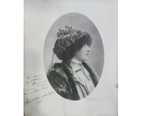 BERNHARDT SARAH: (1844-1923) French stage actress. A large, vintage signed and inscribed sepia 10 x 13 photograph, the oval i