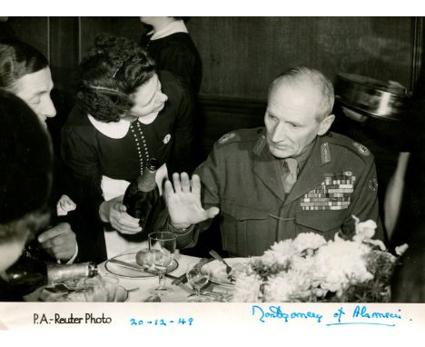 MONTGOMERY B. L.: (1887-1976) British Field Marshal of World War II. An excellent vintage signed 8 x 6 photograph, the unusua