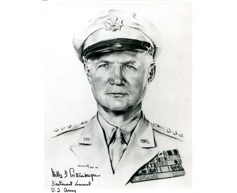 UNITED STATES ARMY: Small selection of three vintage signed 8 x 10 photographs and a signed card by various United States Arm