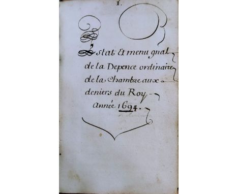 [GASTRONOMY]: [LOUIS XIV] (1638-1715) King of France 1643-1715. An extraordinarily remarkable and detailed manuscript noteboo