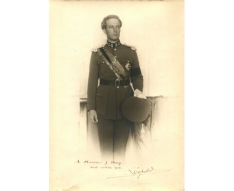 LEOPOLD III: (1901-1983) King of the Belgians 1934-51. A good vintage signed and inscribed sepia 7 x 10 photograph of the you