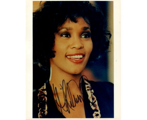 HOUSTON WHITNEY: (1963-2012) American Singer and Actress. A very fine signed colour 8 x 10 photograph of Houston, the image s
