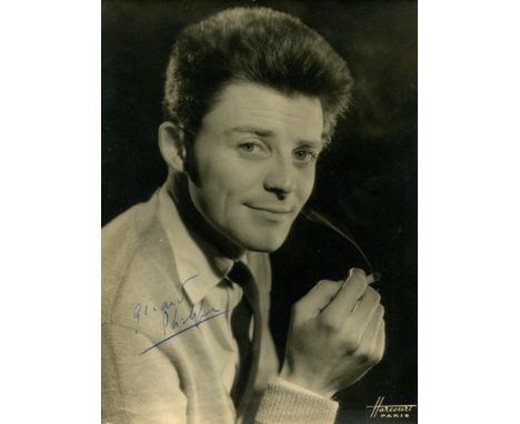 PHILIPE GERARD: (1922-1959) French actor. Scarce signed sepia 7 x 9.5 photograph of Philipe in a head and shoulders pose and 