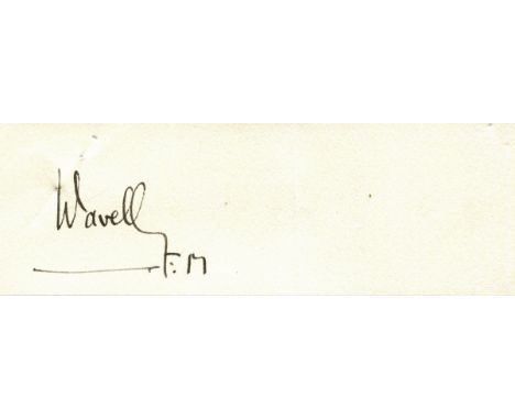 BRITISH ARMY: Small selection of signed clipped pieces and cards etc. by various British Field Marshals and Generals, all of 