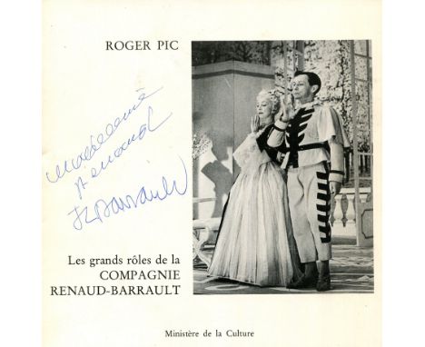FRENCH THEATRE: Small selection of multiple signed theatre programmes by various actors, actresses and a few playwrights etc.
