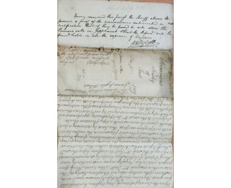 SCOTT WALTER: (1771-1832) Scottish historical novelist, poet, playwright and historian. Manuscript docket signed, Walter Scot