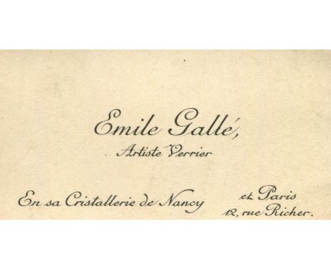 [GALLE EMILE]: (1846-1904) French artist and designer who worked in glass, considered one of the major innovators in the Fren