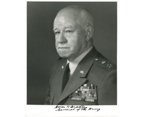 BRADLEY OMAR: (1893-1981) American General of the Army who served in World War II. Vintage signed 8 x 10 photograph of Bradle